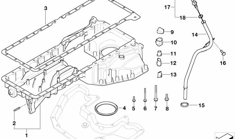 Varilla de Medición de Aceite para BMW E65, E66 (OEM 11437549467). Original BMW