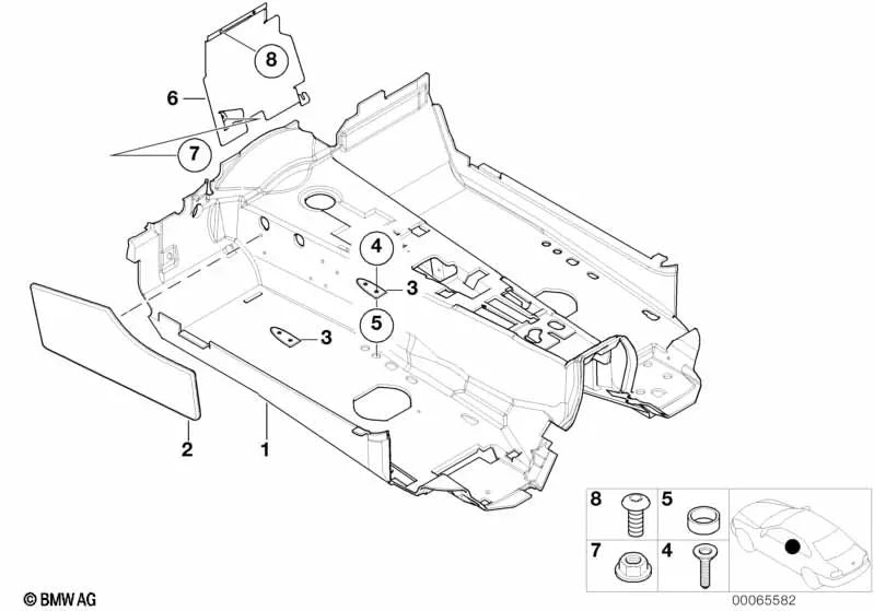 Bodenverkleidung for BMW E52 (OEM 51478266759). Genuine BMW.