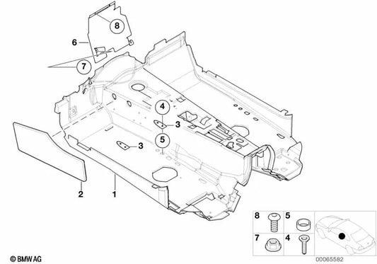 Bodenverkleidung for BMW E52 (OEM 51478266759). Genuine BMW.