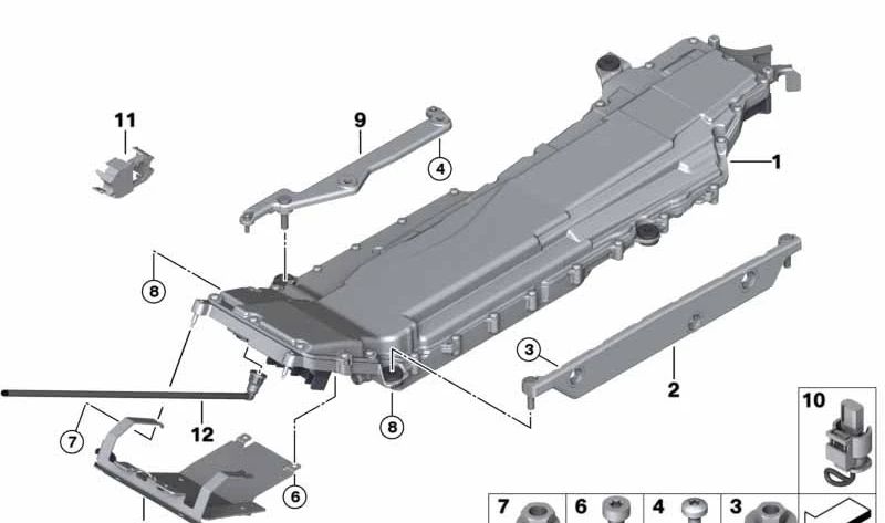 Left bracket for BMW F10, F01N, F02N (OEM 12907637607). Original BMW