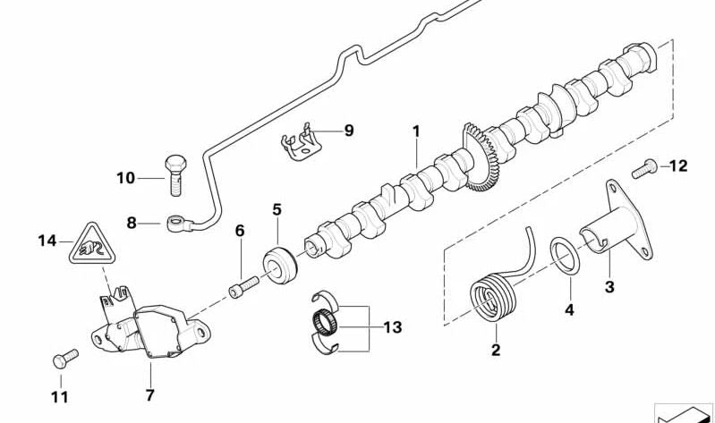 Sensor de árbol de levas excéntrico para BMW E81, E82, E87, E88, E46, E90, E91, E92, E93, E60N, E84, E83, E85 (OEM 11377527016). Original BMW.