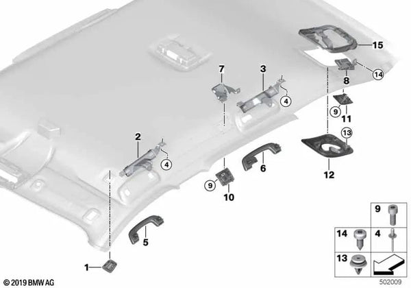 Asa delantera para BMW F52, F45, F46, F48, F39 (OEM 51167359950). Original BMW