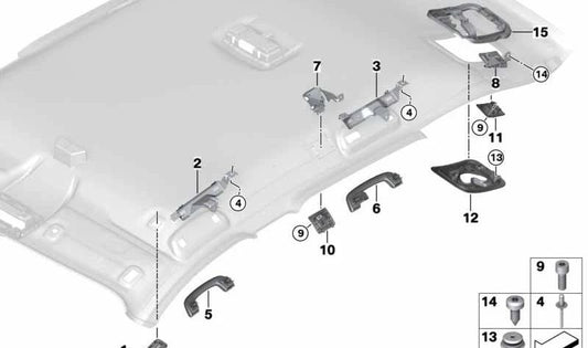 Front grab handle for BMW 2 Series F45, F46 and X1, X2 (OEM 51168061360). Original BMW