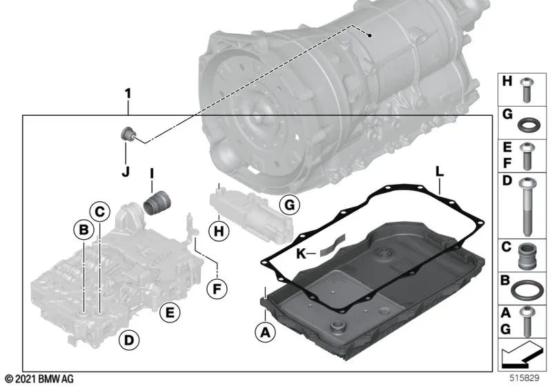 Juego de juntas de mecatrónica para BMW G20, G21, G22, G23, G26, G30, G31, G32N, G01, G02, G05, G06, G07 (OEM 24148743459). Original BMW.