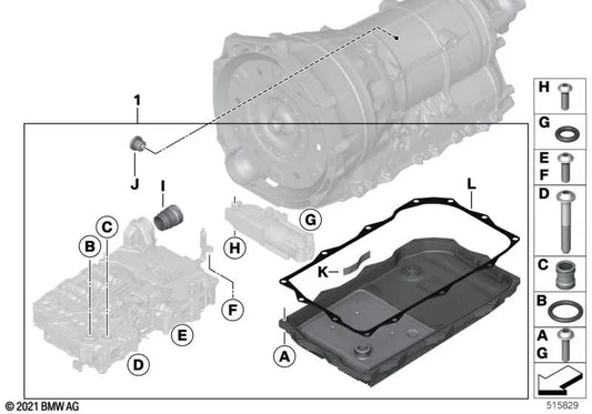 Juego de juntas de mecatrónica para BMW G20, G21, G22, G23, G26, G30, G31, G32N, G01, G02, G05, G06, G07 (OEM 24148743459). Original BMW.