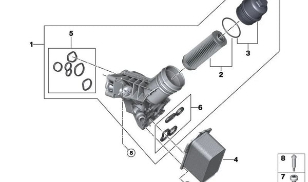 Intercambiador de calor OEM 11428583902 para BMW G30, G31, G11, G12. Original BMW.