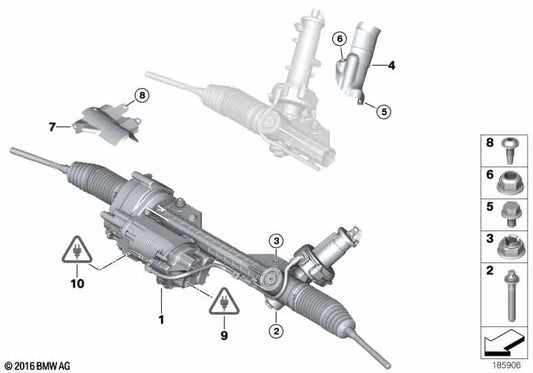 Chapa de protección térmica de la dirección para BMW Z4 E89 (OEM 32106785696). Original BMW