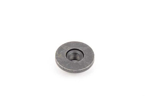 Hexagonal nut with washer OEM 07147139131 for BMW E81, E87, F20, F21, F22, F23, F45, F87, F30, F31, F34, F35, F80, F32, F33, F36, F82, F83, E60, F10, F18, F18, F18, F18, F18, F06, F13, F01, F02, F04, E84, F97, F98, G05. Original BMW.