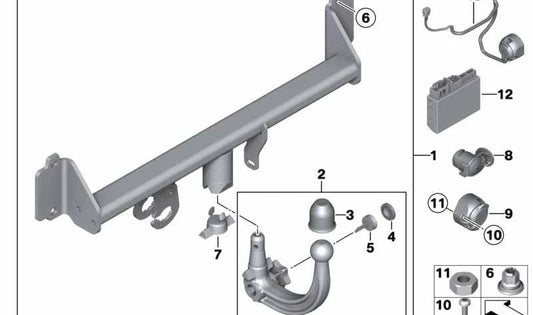 Cabeza esférica desmontable para BMW X3 F25, X4 F26 (OEM 71606874097). Original BMW