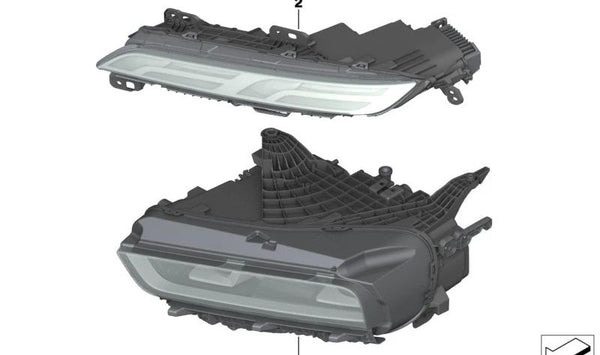 Faro LED inferior izquierdo OEM 63115A5F5B1 para BMW X5 (G05), X6 (G06), X7 (G07). Original BMW.