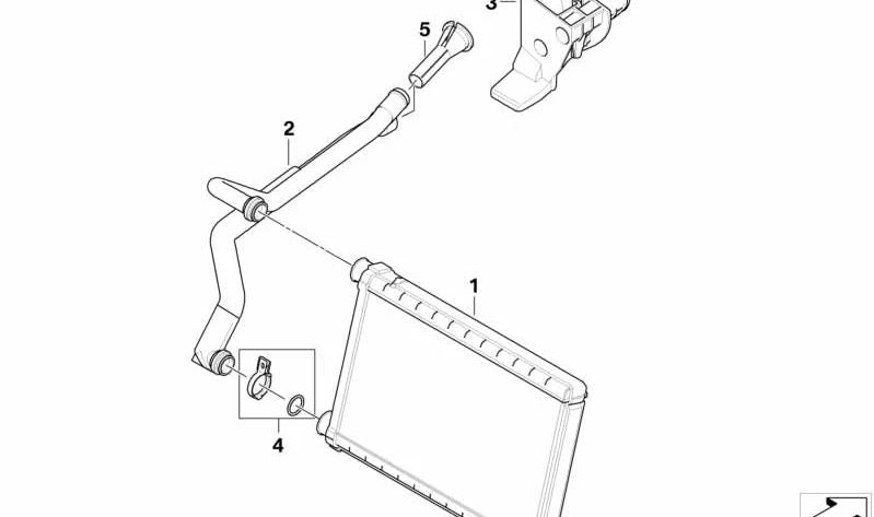 Radiador de calefacción OEM 64119123506 para BMW E81, E82, E87, E88, E90, E91, E92, E93, E84. Original BMW.