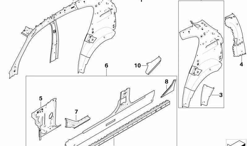 Pilar C interior izquierdo para BMW E87, E87N (OEM 41217176443). Original BMW