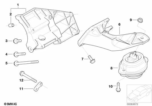 Air Conditioning Compressor Bracket for BMW X5 E53 (OEM 64557503477). Original BMW.