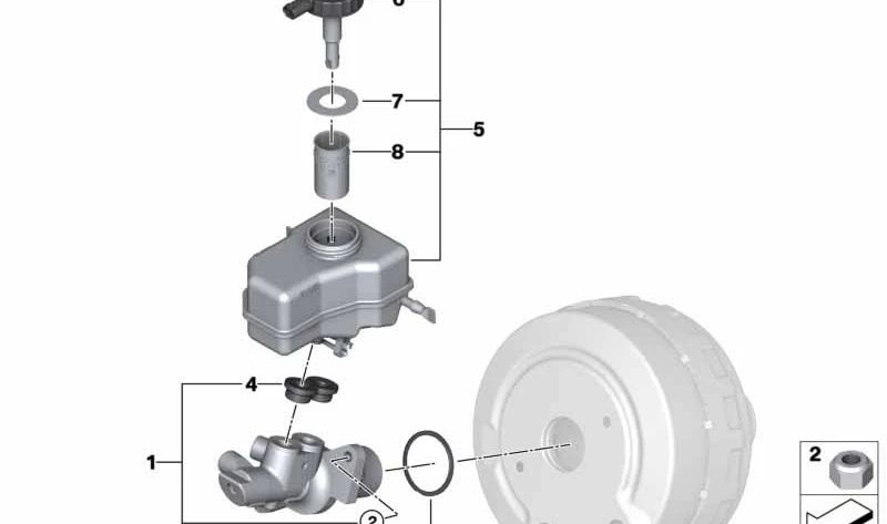 Depósito de expansão do OEM 34326764117 para BMW E81, E82, E87, E88, E90, E91, E92, E93, E84. BMW original.