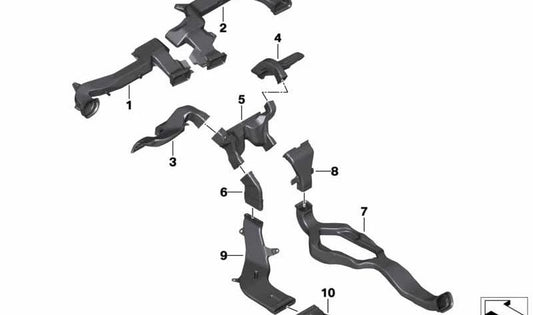 Canal de suelo derecho para BMW F40, F44 (OEM 51456823277). Original BMW