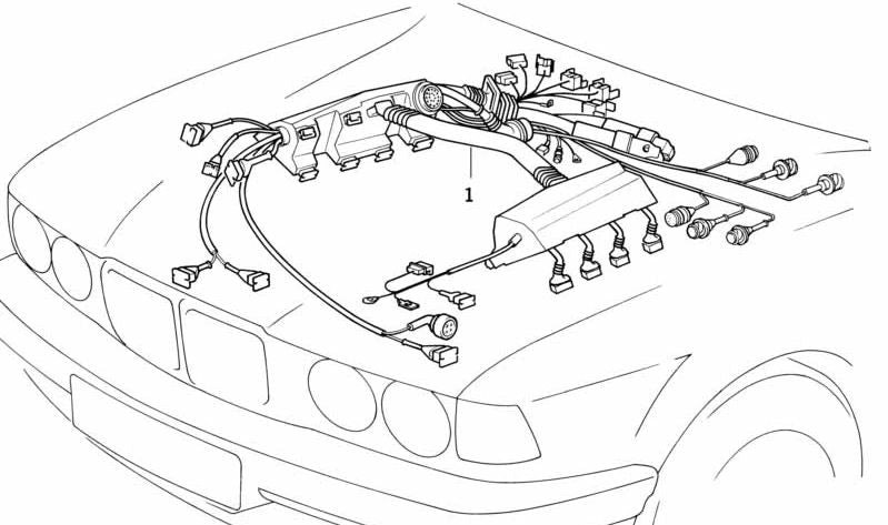 Cableado Motor DDE para BMW E39 (OEM 12517791617). Original BMW