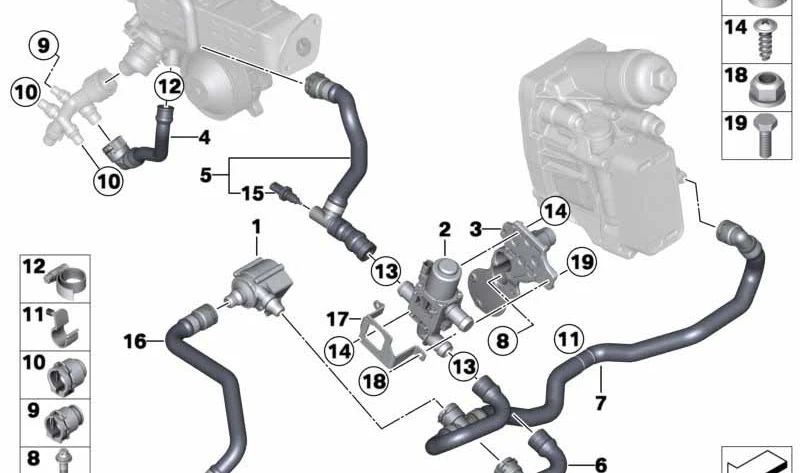 Manguera de Refrigerante para BMW F25 (OEM 17128571615). Original BMW