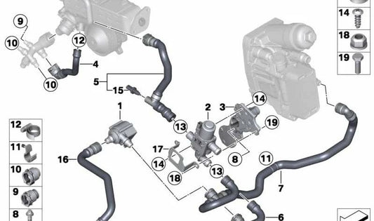 Kühlmittelschlauch für BMW F25 (OEM 17128571615). Original BMW