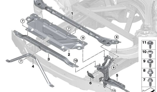 Soporte del faro izquierdo para BMW Serie 3 G20N, G28, G28N (OEM 51649450027). Original BMW.