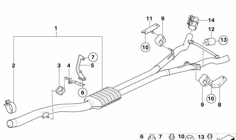 Soporte metálico derecho OEM 18207536172 para BMW E63, E64. Original BMW.