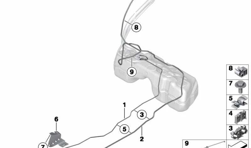 Tubo de combustível de alta pressão OEM 16127216538 para BMW F25, F26. BMW original.