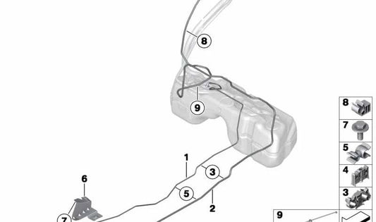 Tubería de combustible de alta presión OEM 16127216538 para BMW F25, F26. Original BMW.