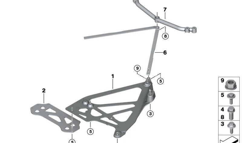 OEM Right Heck -Suspensionsunterstützung 33309504176 für BMW G82, G83. Original BMW.