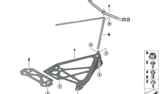 Supporto per sospensioni posteriori OEM destro 33309504176 per BMW G82, G83. BMW originale.