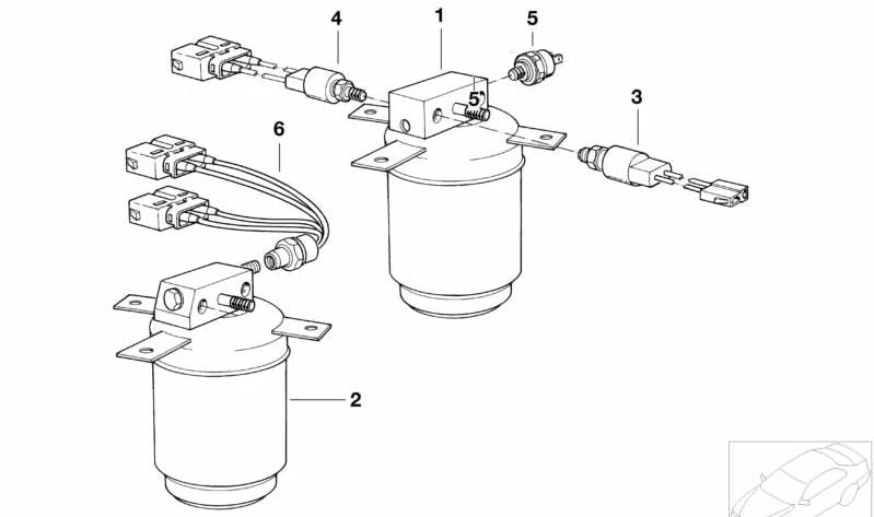 Botella desecante para BMW E34, E32 (OEM 64538390469). Original BMW.