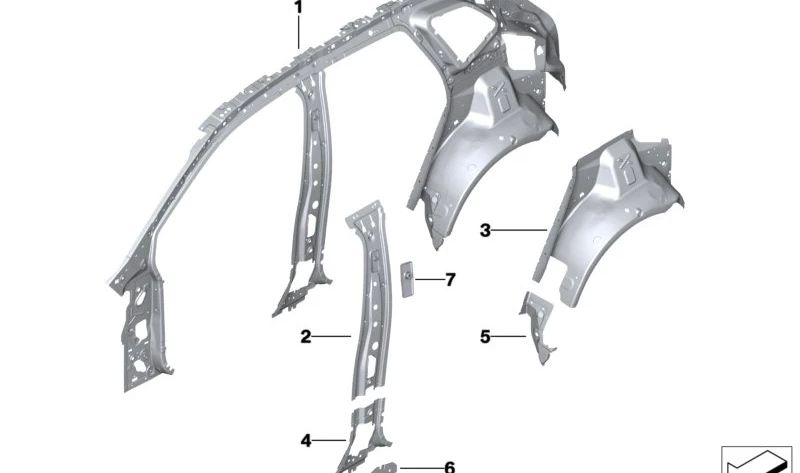 Left outer fender closing plate OEM 41009630397 for BMW 1 Series (U06). Original BMW.