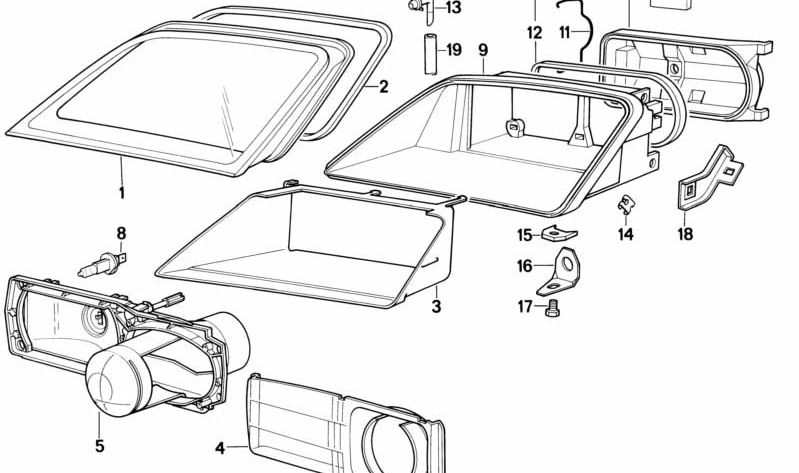 Carcasa derecha para BMW F07, F10, F11, F06, F12, F13, F01N, F02N (OEM 63122291040). Original BMW