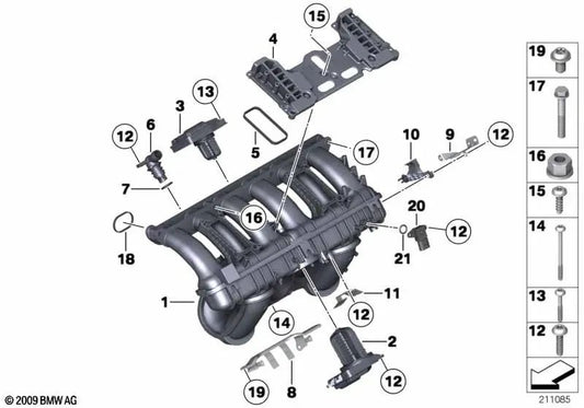 Kabelbaumunterstützung für BMW E81, E82, E87, E88, E90, E91, E92, E93, E60, E61, F10, F11, F18, E63, E64, E65, E66, F01, F02, E84, E83N, F25, E70 , E85, E86, E89 (OEM 11617530272). Original BMW.