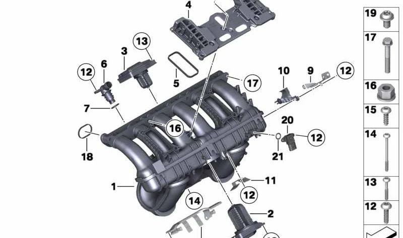 Flachkopfschraube für BMW E81, E82, E87, E88, 3er E90, E92, E93, 5er E60, E61, F10, F11, 6er E63, E64, 7er E65, E66, F01, F02, X1 E84, X3 F25, X5 E70, X6 E71, Z4 E85, E89 (OEM 11617536248). Original BMW