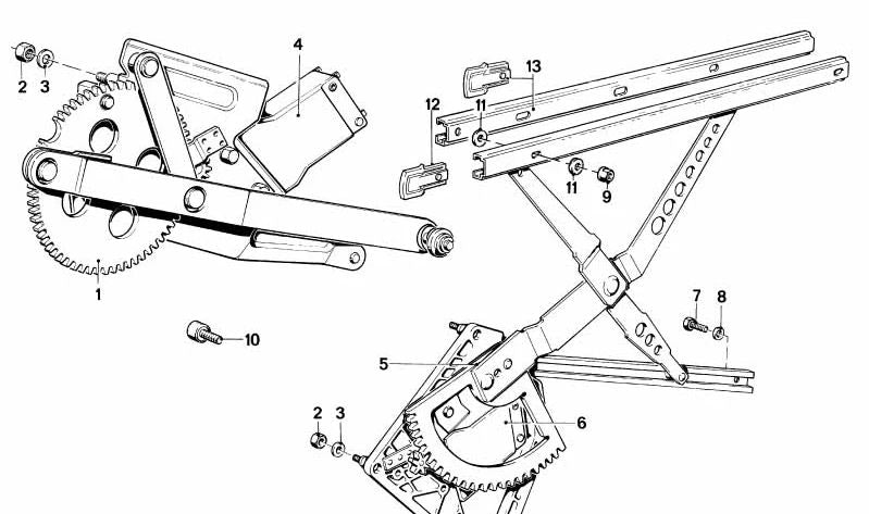 Elevalunas eléctrico delantero izquierdo para BMW Serie 7 E23 (OEM 51331868187). Original BMW.