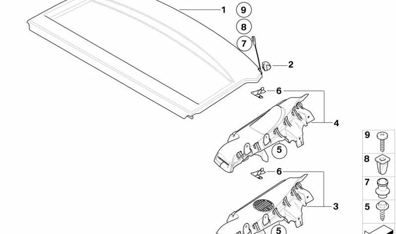 Soporte bandeja izquierda para BMW Serie 1 E87, E87N (OEM 51467125685). Original BMW