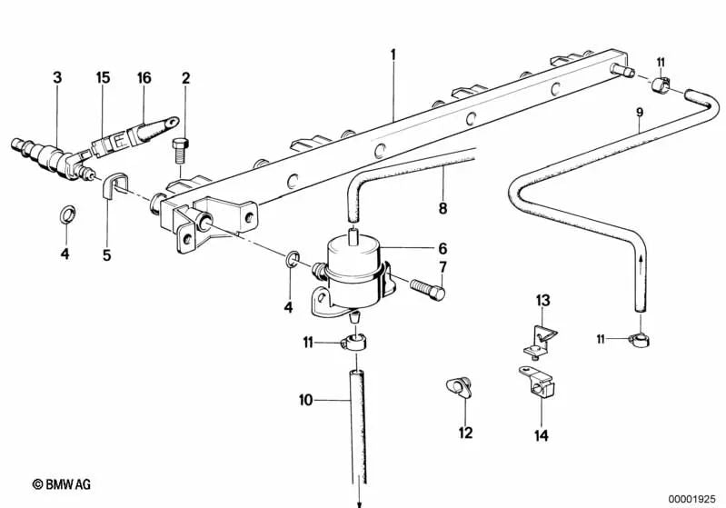 Válvula de Inyección para BMW E30, E36 Serie 5 E28, E34 Serie 6 E24 Serie 7 E23, E32 (OEM 13641706176). Original BMW