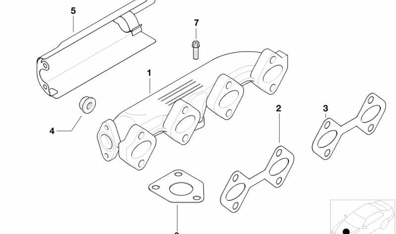 Colector de escape para BMW E46, E39 (OEM 11627786628). Original BMW