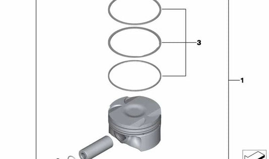 OEM piston 11257589750 for BMW F01, F02. Original BMW.