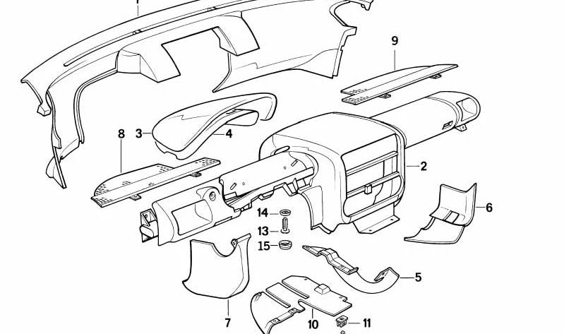 Cubierta izquierda para BMW E46, F30, F80 (OEM 51452290205). Original BMW.