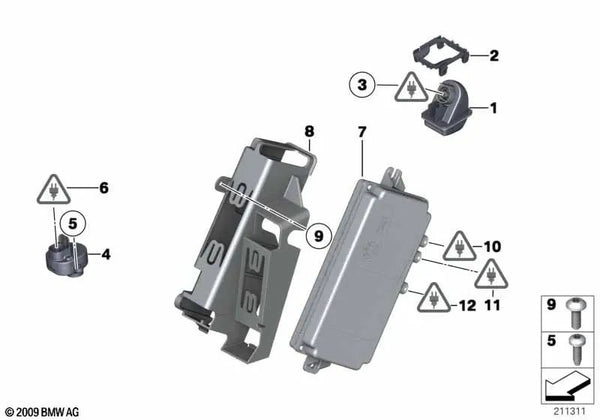 Unidad de Control Vista Trasera Superior para BMW X5 E70, E70N, X6 E71, E72 (OEM 66539291386). Original BMW.