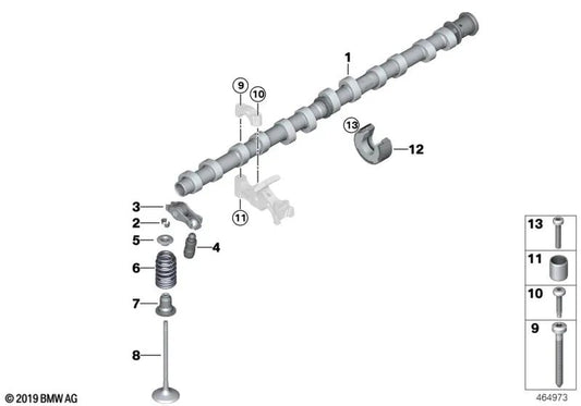 Intake camshaft for BMW F20N, F21N, F22, F23, F30N, F31N, F34N, F32, F32N, F33, F33N, F36, F36N, G30, G31, G38, G11, G12 (OEM 11318618194). Original BMW