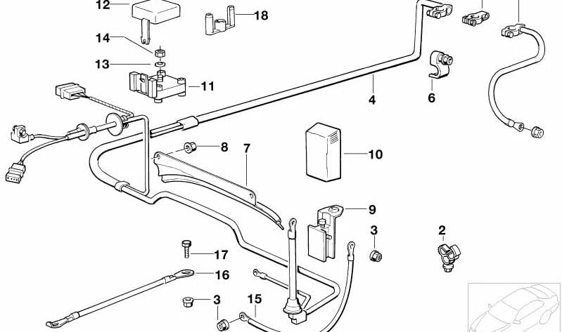 Punto de apoyo B para BMW E34 Serie 5, E32 Serie 7, Z4 E85, E86 (OEM 12427514342). Original BMW.