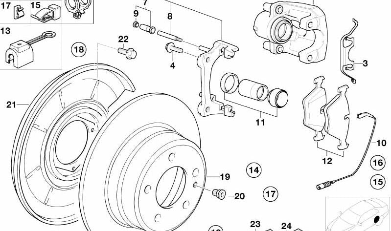 Sensor de freno para BMW E31 (OEM 34351181825). Original BMW