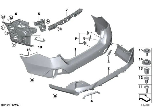 Rear Lower Bumper Trim for BMW 5 Series G60, G61 (OEM 51125A5A723). Original BMW