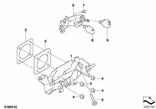 Soporte del conjunto del pedal para BMW Serie 7 E38 (OEM 35111162311). Original BMW.