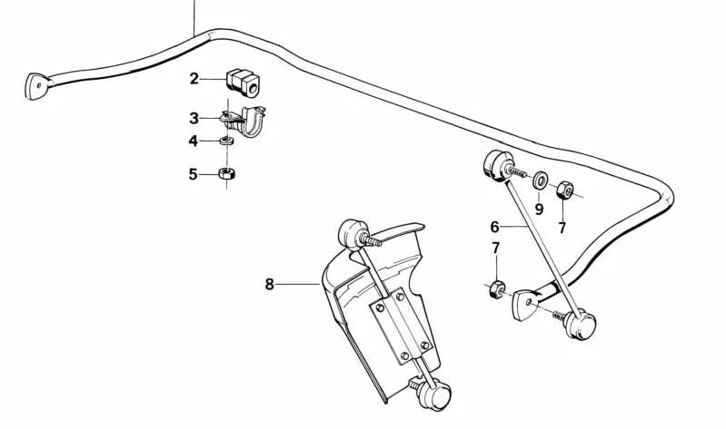 Estabilizador delantero para BMW E31 (OEM 31351090393). Original BMW