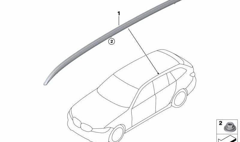 Roof nero destro Baca 54107475516 per BMW G21. BMW originale.