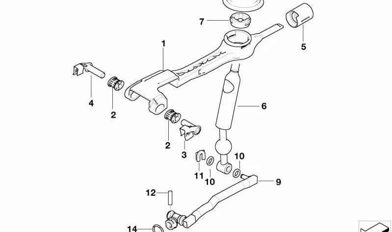 Levier de vitesses renforcé OEM 25117522377 pour BMW E46. BMW d'origine.