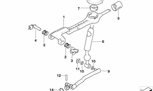 Verstärkter Zahnradhebel OEM 25117522377 für BMW E46. Original BMW.