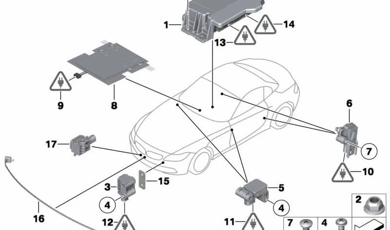 Sensor de aceleración OEM 65776956485 para BMW E88, E92, E93, E89. Original BMW.